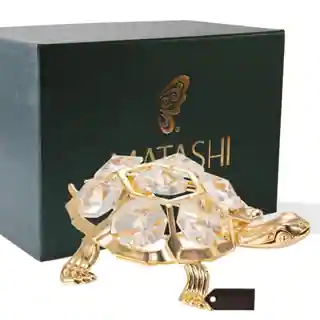 Matashi 24k Goldplated Genuine Crystals Beautiful Turtle Ornament
