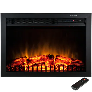 AKDY 23-inch Freestanding 5200 BTU 1500W Adjustable Tempered Glass Electric Fireplace Heater Stove w/ Remote