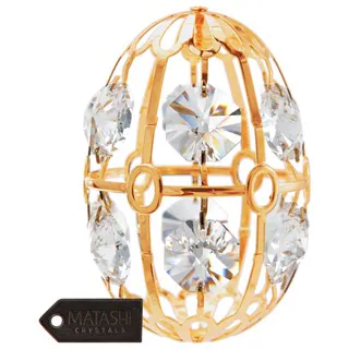 Matashi 24k Goldplated Genuine Crystals Easter Egg Ornament