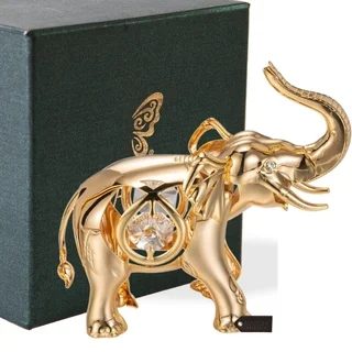 Matashi 24k Goldplated Genuine Crystals Elephant Ornament