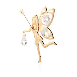 Matashi 24k Goldplated Genuine Crystals Fairy with Wand Ornament
