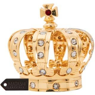 Matashi 24K Gold Plated Crown Ornament with Genuine Matashi Crystals
