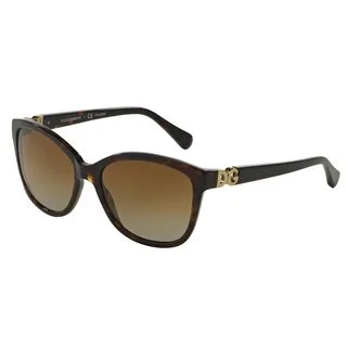 Dolce & Gabbana Women's DG4258 Tortoise Plastic Square Polarized Sunglasses