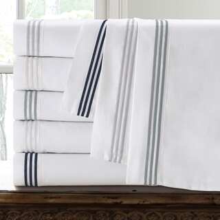 Echelon Home Three Line Hotel Collection Cotton Sateen Pillowcases (Set of 2)