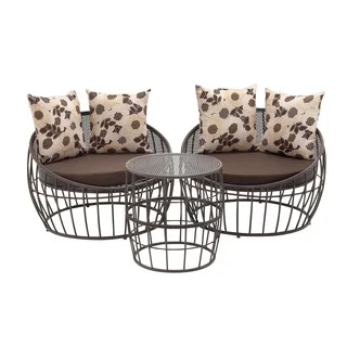 89764-Set of Three Metal Outdoor Chair & Table