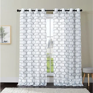 VCNY Khara Embroidered Sheer Grommet-Top Curtain Panel