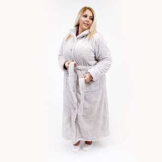 La Cera Women's Plus Sized Belted Cowl Neck Robe