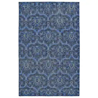 Hand-Knotted Vintage Blue Ikat Rug (5'6 x 8'6)