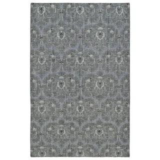 Hand-Knotted Vintage Graphite Ikat Rug (5'6 x 8'6)