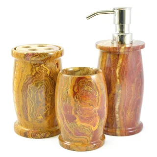 Nature Home Decor Multi Onyx 3-Piece Bathroom Accessory Set of Pacific Collection.