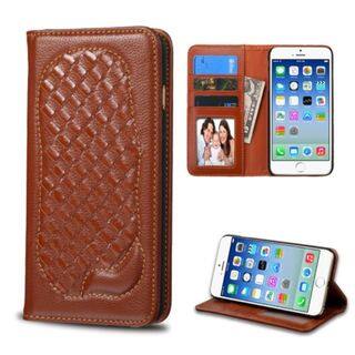 Insten Genuine leather Fabric Case Cover with Card Slot/ Photo Display For Apple iPhone 6/ 6s