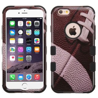 Insten Brown/Black Football Tuff Hard PC/ Silicone Dual Layer Hybrid Rubberized Matte Case Cover For Apple iPhone 6 Plus/6s Plus