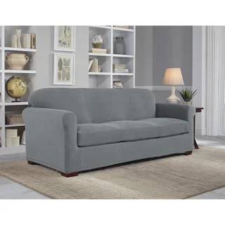 Tailor Fit Stretch Grid 2-piece Sofa Slipcover