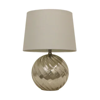 Silver Mercury Swirl Glass Table Lamp