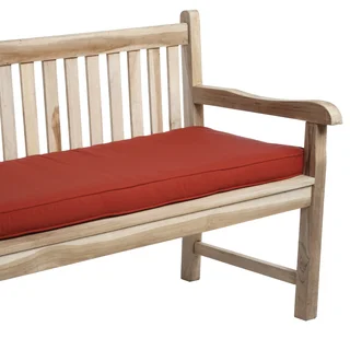 Red Indoor/ Outdoor Corded Bench Cushion