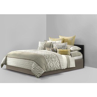 N Natori Fretwork Cotton Comforter Set --Euro Shams and Dec Pillows Included
