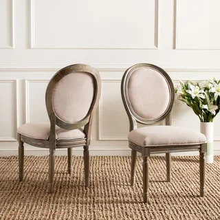 Safavieh Old World Dining Holloway Beige Oval Side Chairs (Set of 2)
