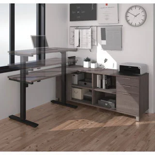 Bestar Pro-Linea L-Desk including Electric Height Adjustable Table