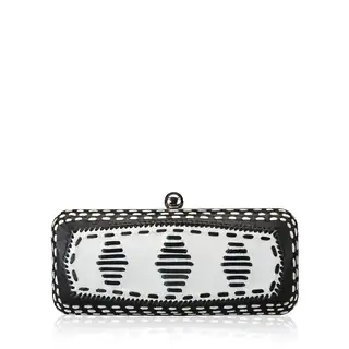 Jasbir Gill JG/SL/CL030 Black and White Leather Clutch (India)