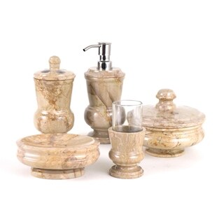 Nature Home Decor Mediterranean Collection Sahara Beige Marble 5-piece Bathroom Accessory Set