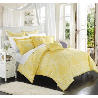 Chic Home Perugia Yellow Oversized Reversible 8-piece Comforter Set
