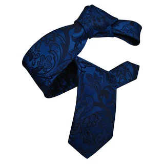 Dmitry Men's Royal Blue Patterned Italian Silk Tie