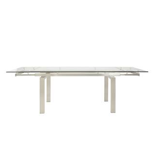 Theodore Brushed Stainless Steel Extension Table