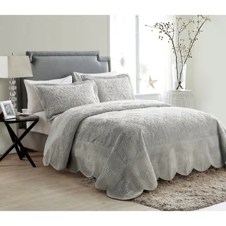 VCNY Westland Quilted Plush 3-piece Bedspread Set