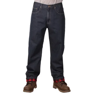 Outback Rider Men's Plaid Flannel Lined Relaxed Fit Jeans