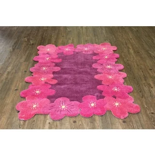 Pink Magenta Hand-tufted Kids Rug (4' x 6' )