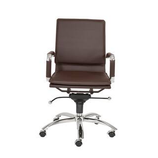 Gunar Pro Brown Leatherette/ Chrome Low Back Office Chair