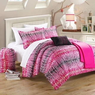 Chic Home Barbie Pink and Black 9-piece Comforter Set