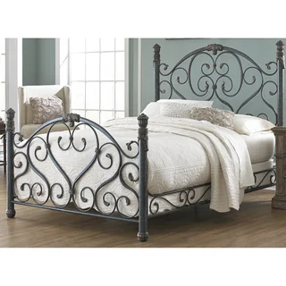 Fashion Bed Group B1136 Duchess Cerulean Marble Bed with Side Rails and Carved Castings