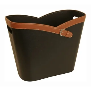 Wald Imports Buckle Tote - Large, Black and Tan