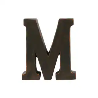Dark Bronze Fiberstone Oil Rubbed Alphabet 'M' Tabletop Decor Letter