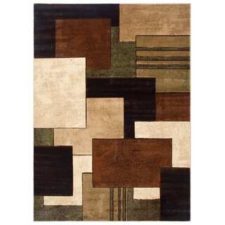 Home Dynamix Tribeca Collection Contemporary Brown-Green Area Rug (3'3 x 4'7)