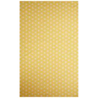 Petit Collage Flatweave Tribal Pattern Yellow/Ivory Cotton Area Rug (5x8)