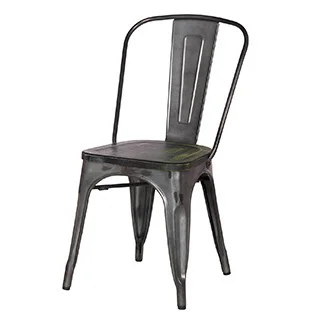 Adeco Metal Dining Chairs with Back (Set of 2)