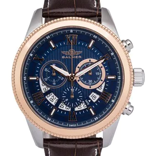 Men's Balmer E-Type Racing-style Swiss Chronograph Custom-milled Bezel Watch