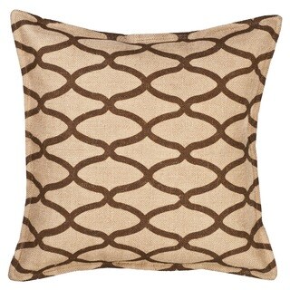Brown Geo Burlap 20-inch Pillow