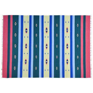 Hand-woven Flat Weave Killim Southwest Design Rug (8'10 x 12'5)