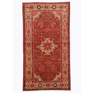 Hand-knotted Wool Rust Traditional Oriental Hosseinabad Rug (5'5 x 10')