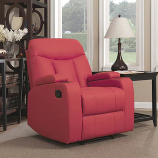 ProLounger Tuff Stuff Red Synthetic Leather Wall Hugger Storage Arm Recliner