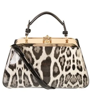 Rimen and Co. Women's Fashion Leather Leopard Kiss-lock Handbag