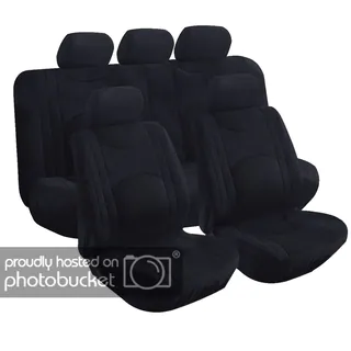 9-piece Fabric with Mesh Seat Covers with Zipper Bench