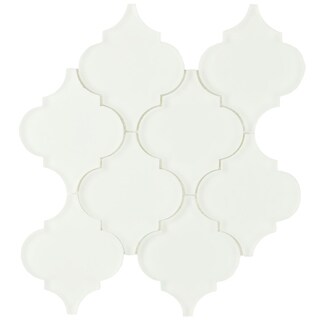 SomerTile 8x8.625-inch Morocco Frosted Ice White Glass Wall Tile (Case of 10)