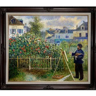 Pierre-Auguste Renoir 'Monet Painting in His Garden at Argenteuil, 1873' Hand-painted Framed Canvas Art