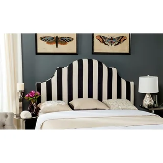 Safavieh Hallmar Black/ White Stripe Upholstered Arched Headboard (King)