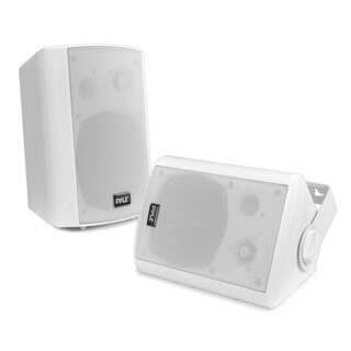 Pyle PDWR61BTWT White Wall Mount Waterproof and Bluetooth 6.5-inch Indoor / Outdoor Speaker System