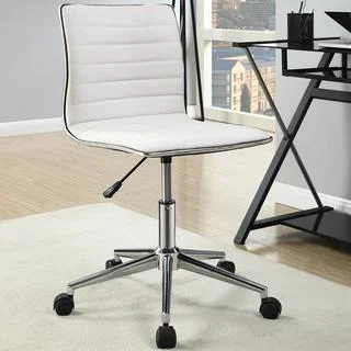 Juliana Adjustable Sleek Cream Swivel Office Conference Chair with Chrome Base